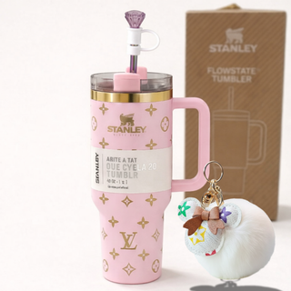 40oz Luxury Quencher Tumbler | FREE Luxury Keychain + Gem Straw Topper
