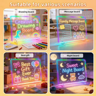 LED Note Board with Color Pens – 20×30cm