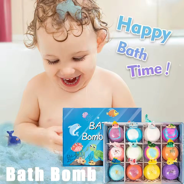 Ocean Bath Salt Set with Surprise Toys Inside 12 Pack Organic Safe Bubble Baths Salt