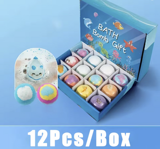 Ocean Bath Salt Set with Surprise Toys Inside 12 Pack Organic Safe Bubble Baths Salt