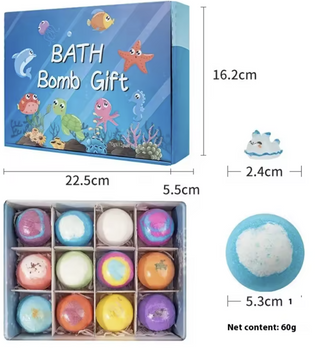 Ocean Bath Salt Set with Surprise Toys Inside 12 Pack Organic Safe Bubble Baths Salt