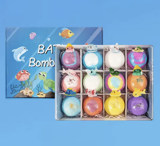 Ocean Bath Salt Set with Surprise Toys Inside 12 Pack Organic Safe Bubble Baths Salt