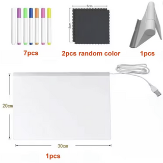 LED Note Board with Color Pens – 20×30cm