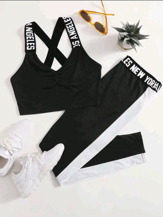 op & Contrast Sideseam Pants Set