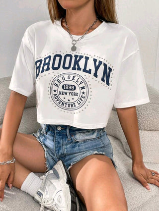 Drop Shoulder Tee Women Tops