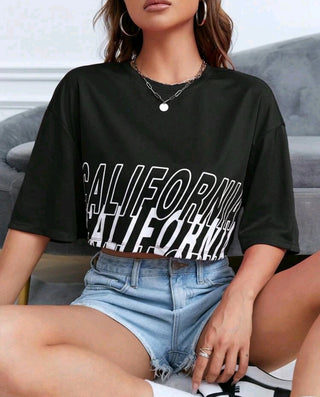 Drop Shoulder Crop Tee