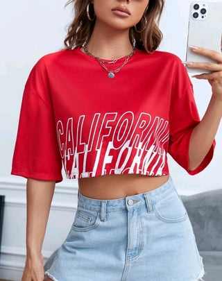 Drop Shoulder Crop Tee