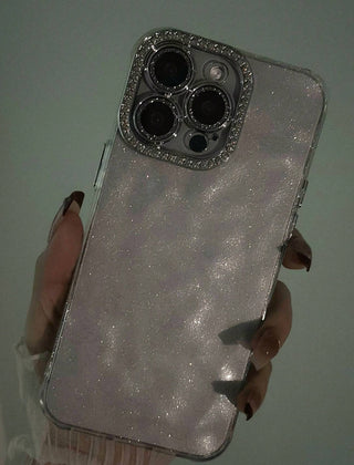 1pc Luxury Glitter Rhinestone Lens Acrylic Phone Case Compatible With IPhone