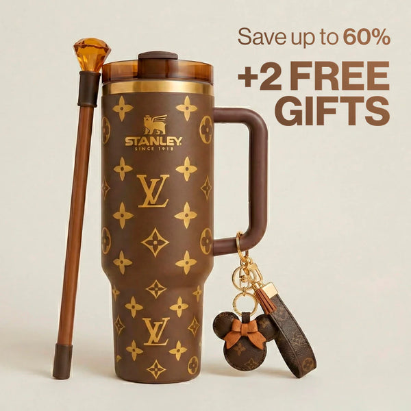 40oz Luxury Quencher Tumbler + Luxury Keychain + Gem Straw Topper