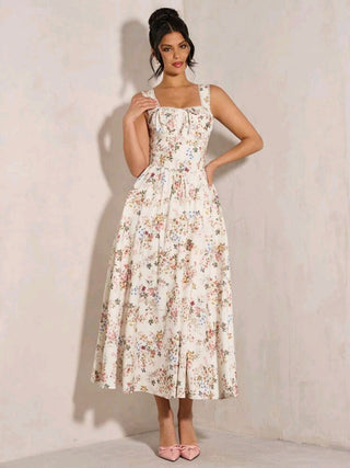 Summer Vacation, Small Floral Dress, Picnic Dress, Elegant Dress