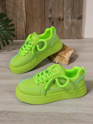Breathable Lace-Up Round Toe Sneakers For Casual And Sporting