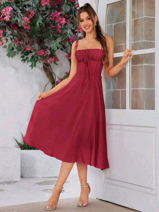 Backless Crisscross Lace Up Ruched Boning Corset Bodycon Dress