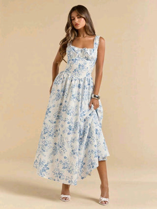 Summer Vacation, Small Floral Dress, Picnic Dress, Elegant Dress