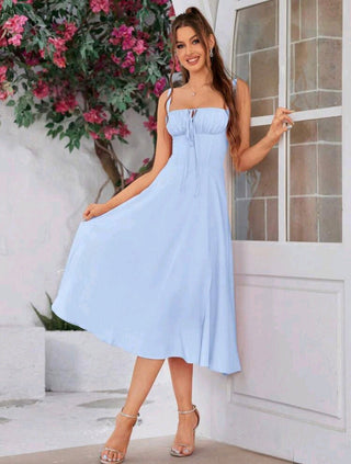 Backless Crisscross Lace Up Ruched Boning Corset Bodycon Dress