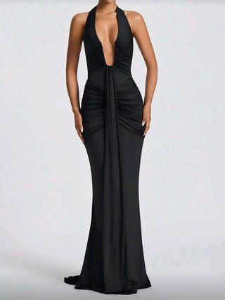 Neon Green Sexy Backless Dress